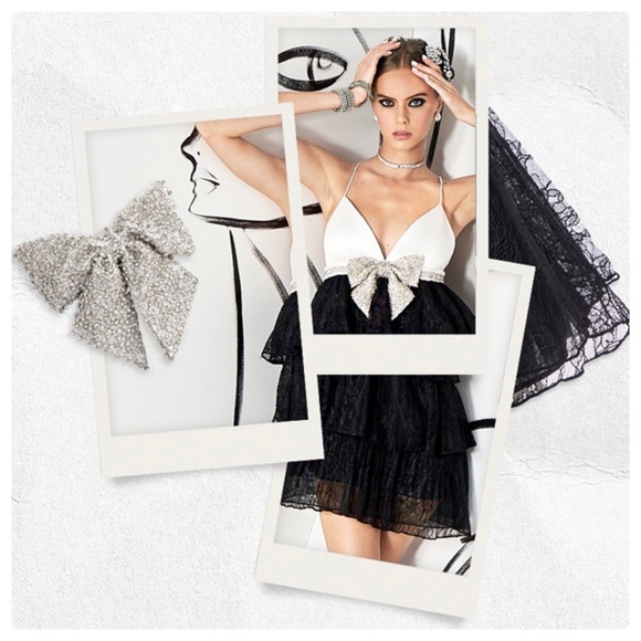 ALICE + OLIVIA Cairo Embellished Bow Mini Dress - Picture 13 of 14